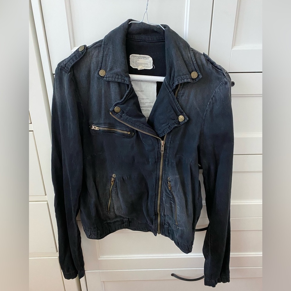 Current/Elliott cotton long sleeve biker jacket